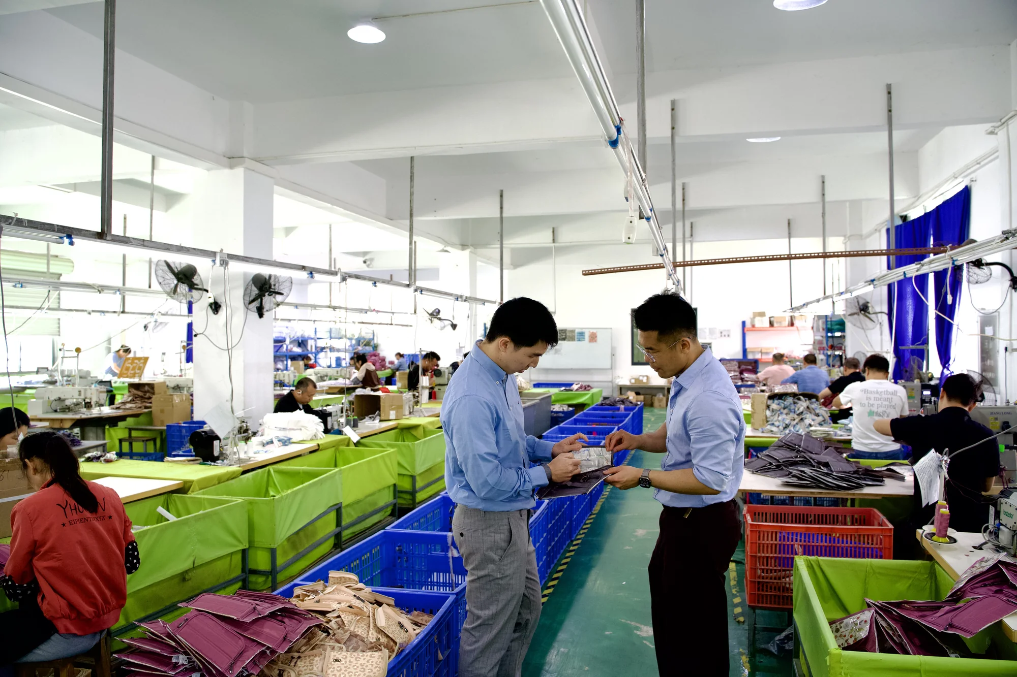 Custom bag prototype development on the production floor