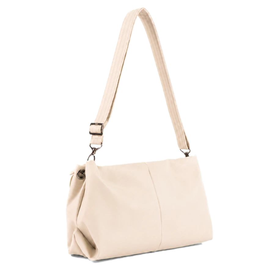 Custom soft shoulder bag / ivory — bag sample developed and produced by ProtoBag Studio
