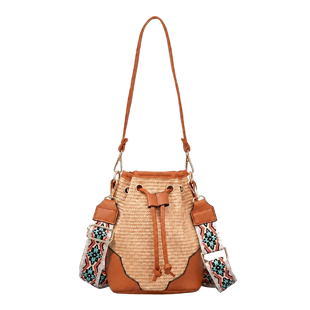 Logo Ready straw drawstring bucket bag reference