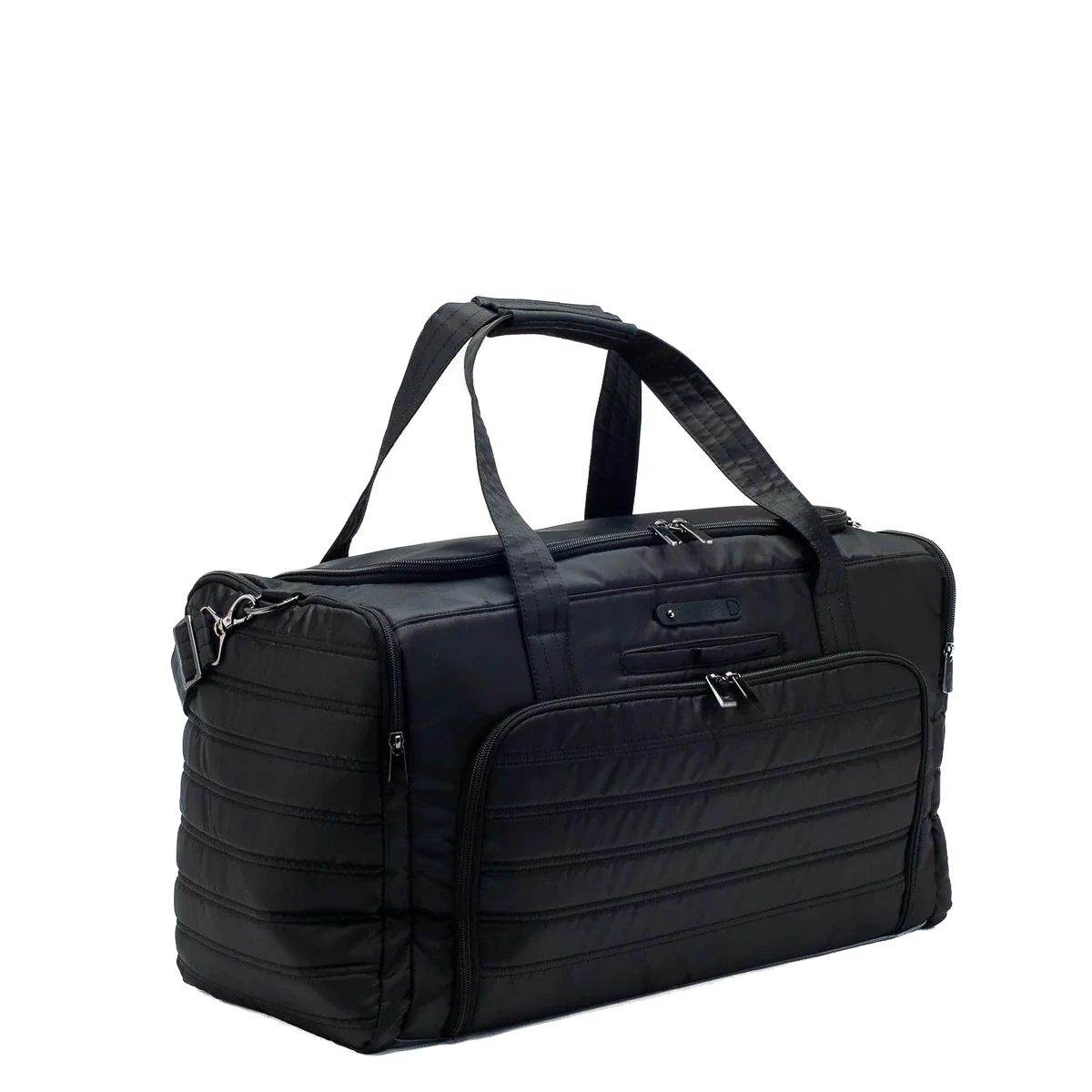 Custom trolley duffel / black — bag sample developed and produced by ProtoBag Studio