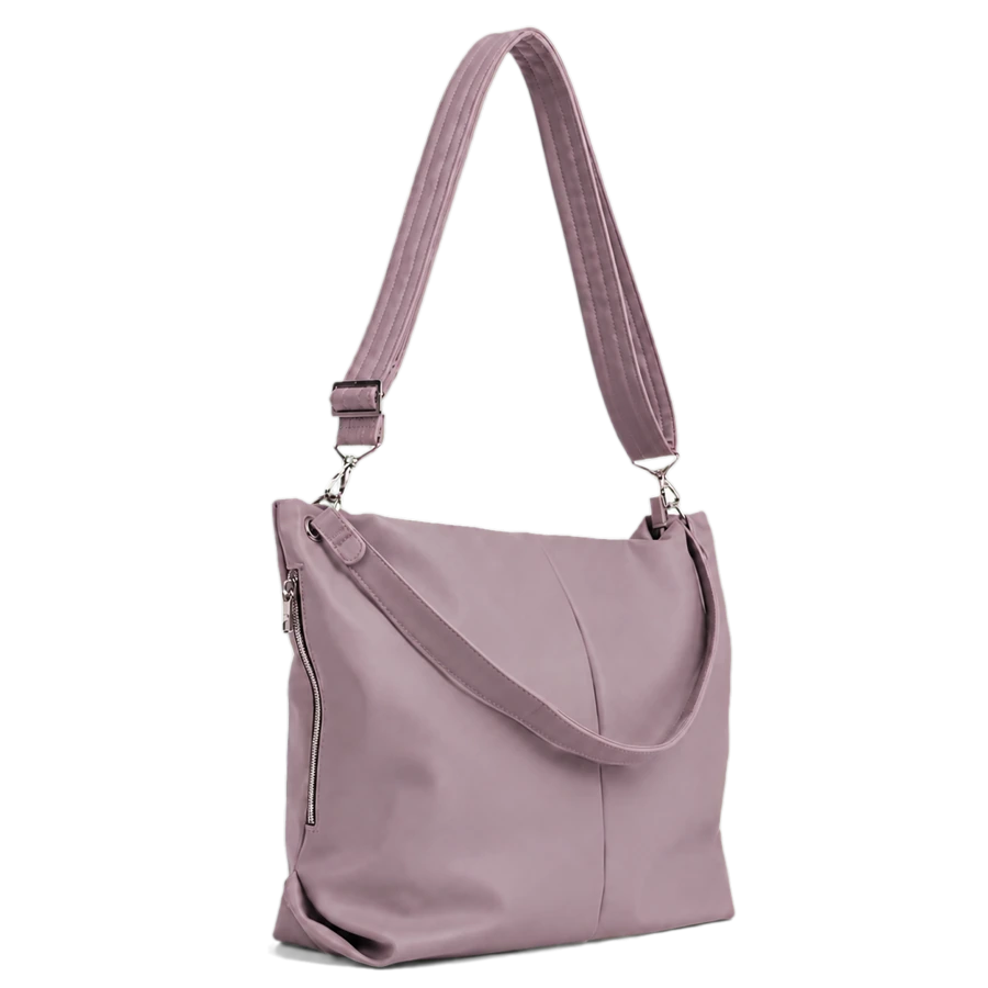 Custom soft shoulder bag / taupe — bag sample developed and produced by ProtoBag Studio