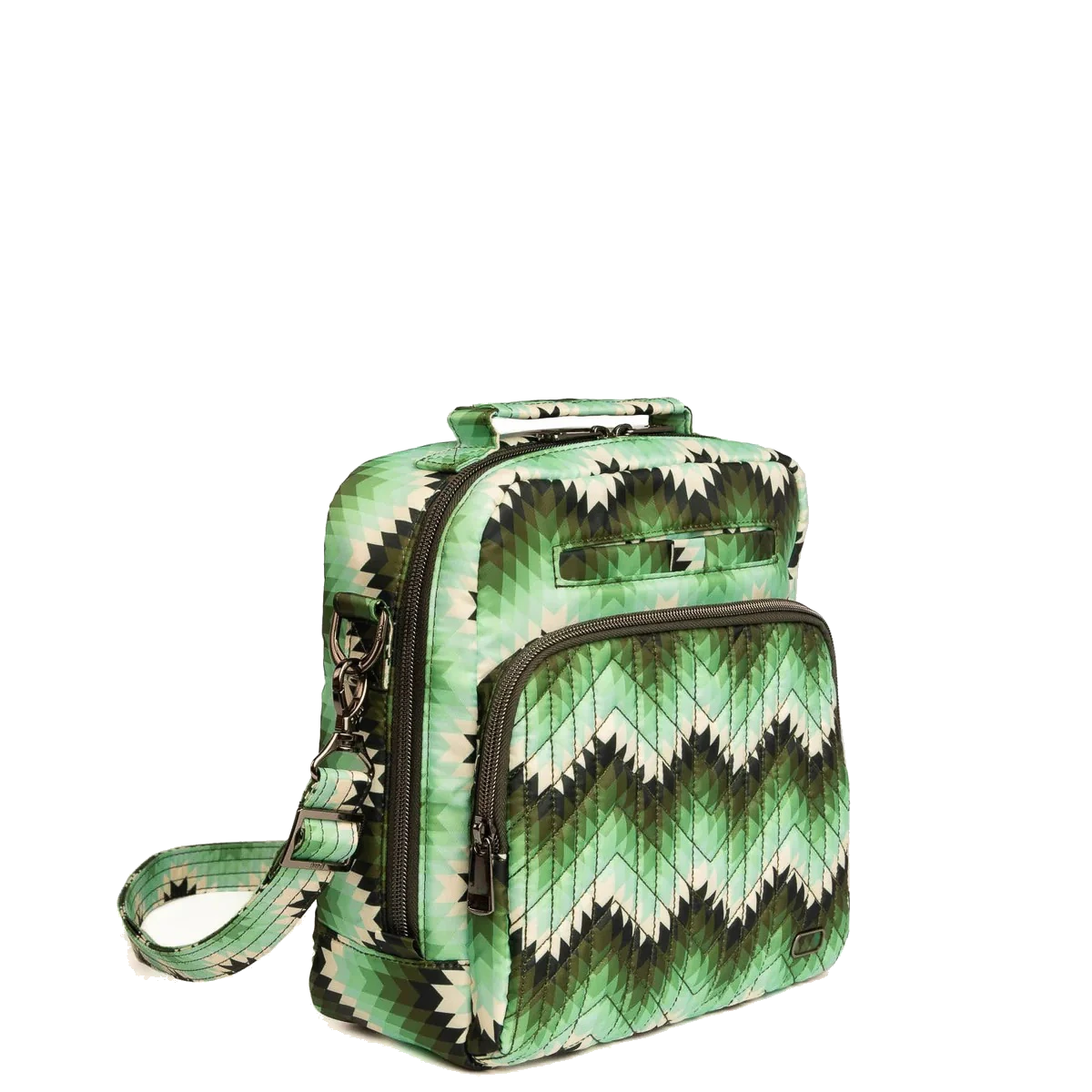 Custom belt bag / bargello green — bag sample developed and produced by ProtoBag Studio