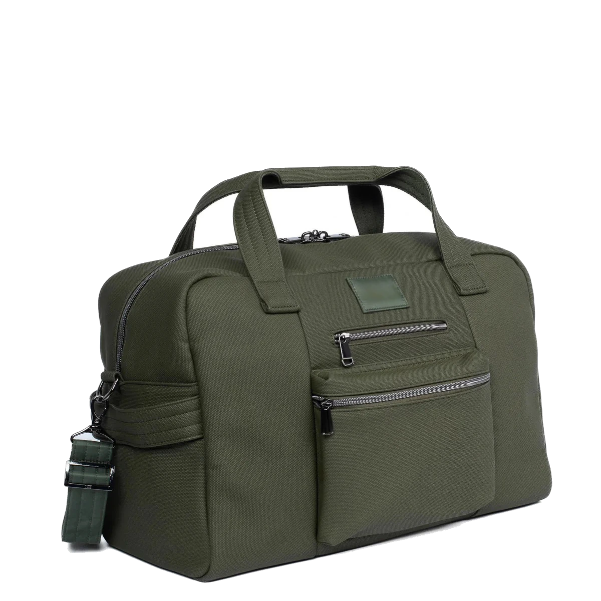 Custom duffel / olive green — bag sample developed and produced by ProtoBag Studio